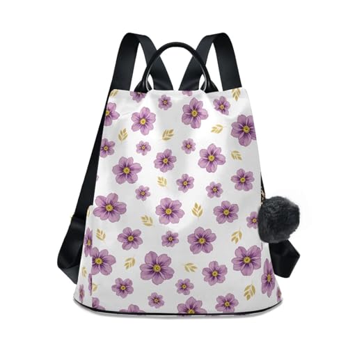 Sac à dos femme violet fleurs aquarelle pour voyage urbain