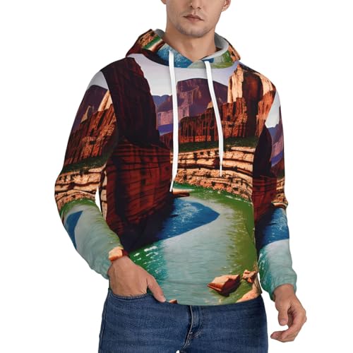 Sweat à capuche chaud imprimé Grand Canyon, le cadeau idéal pour homme actif