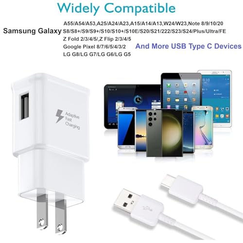 Aseyuwde Samsung Charger Fast Charging Cord 6Ft Type C Charger Usb Wall Charger Block Android Phone Charger For Samsung Galaxy A55 A54 C55 A15 A14 A25 S8 S9 S10 S20 S21 S22 S23 S24 Plus/Ultra/Fe,Note 20/10/9/8 thumb #2