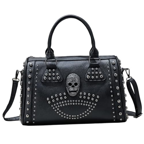 Sac de capacité Skull clouté aux finitions soignées pour style dark chic