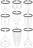 Florideco 9PCS Leg Chains Thigh Chain Jewelry for Women Snake Crystal Boho Layered Beach Body Chains Thigh Jewelry for Summer Silver