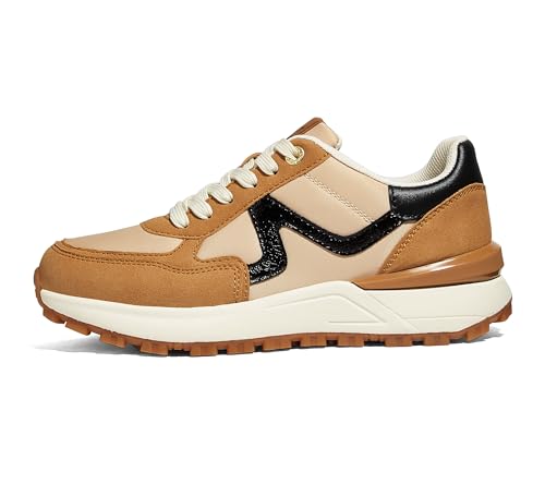 Image of LUCKY STEP Women's Retro Fashion Casual Sneakers | Platform Classic Trendy Trainning Anti-Slip Tennis Travel Walking Shoes