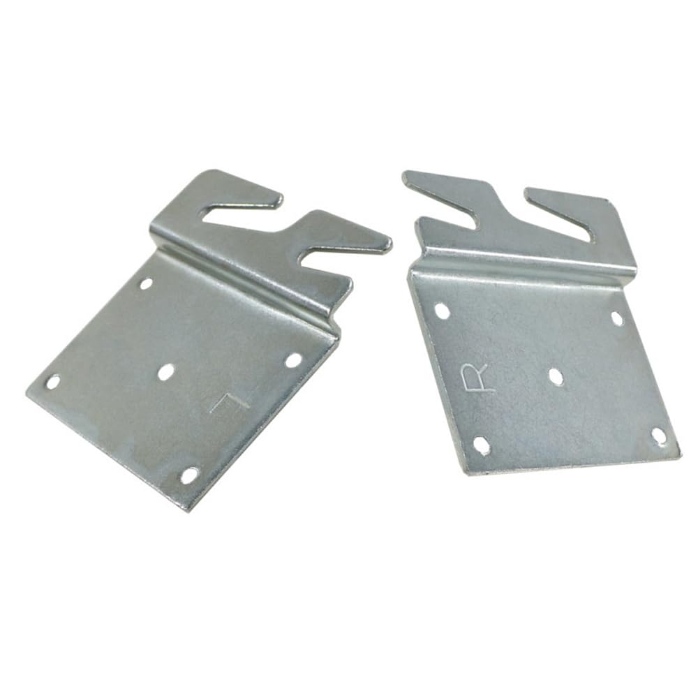 TopHomer 2PCS Heavy Duty Universal Wood Bed Silvery Rail Hook Plates, Silvery Adjustable Bed Headboard Brackets Bed Hardware, for Bed Frame Replacement Parts