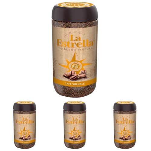 La Estrella Café Soluble Natural, 200g, 200 gramo, 1 (Paquete de 4)