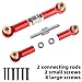 BOXOB 2pcs Upgrade Metal Steering Linkage Parts Pull Rod Arm Tie Rod for 1/14 MJX Hyper Go H14BM 14209 14210 RC Car Steering Linkage Accessories (Red)