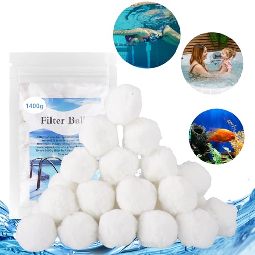 COZCLAM Filterbälle für Sandfilteranlagen, 1400g Filterbälle, Ersatz für 49 kg Filtersand und Quarzsand, Waschbares Pumpenzubehör, Poolfilter, Geeignet für Pool-, Aquarium- und Teichreinigung