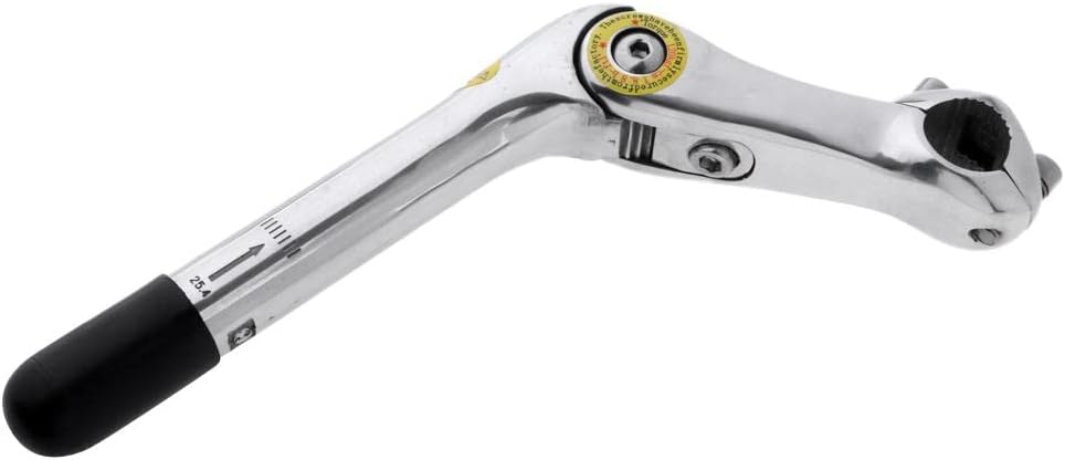 Adjustable Angle Handlebar Stem Extender for Mountain Road BMX Folding Bike, Aluminum Alloy Cycle Riser for 25.4mm Handlebar, Weight Components - as described, Silver 25.4mm