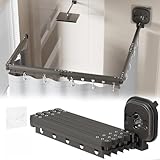 txuzong Cinq Directions Barre de Douche Pliable avec Rideau - Tringle de Douche en Aluminium à 5 Sections, Ventouses Incluses - Idéale pour Salle de Bain, Chambre, Balcon et Angle de Baignoire