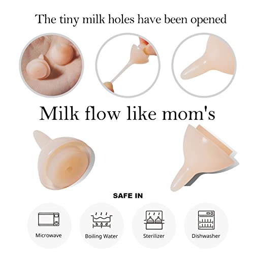 Bubble Milk Bowl Silicone Feeding Nipple And Syringes For Newborn Kittens, Puppies, Rabbits, Small Animals Dongdong Pet (1 Bottle+2 Pink Nipples+4 Syringes) #TOP3