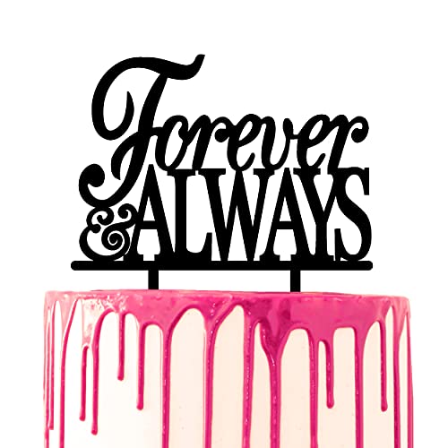 CARISPIBET cake toppers groom surprises bride with flower bouquet acrylic silhouette cake decoration tool (Forever & Always) Cover