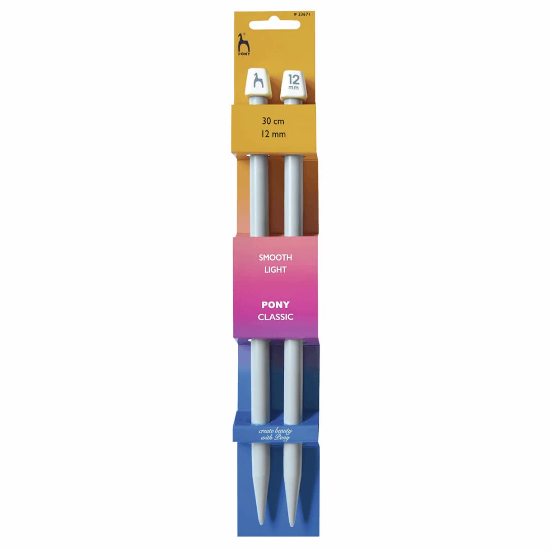 Pony Single Ended Classic Knitting Pins - 30Cm x 12.00mm