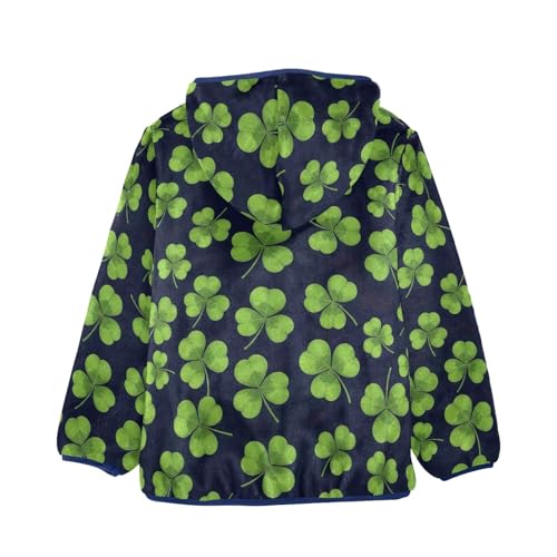 CHIFIGNO Green Leaves Black Toddler Boy Comfy Thick Fleece Outerwear Jackets with Polar Fleece Lining 3T2
