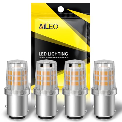 AILEO 1157 LED Bulb Amber Yellow Super Bright 12V BAY15D 2057 2357 7528 LED Turn Signal Light Bulbs for Front and Rear Blinker Brake Tail Parking Lights for Car RV Trailer Boat Pack of 4