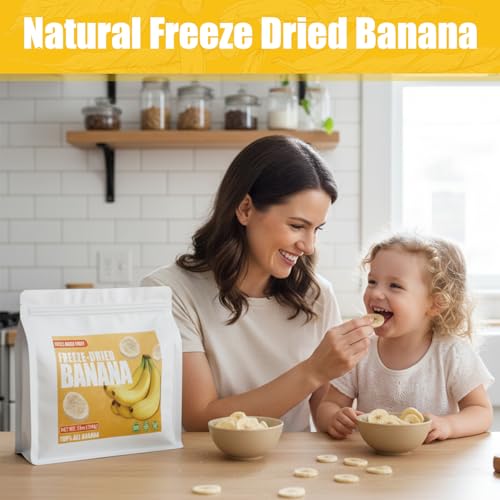 Freeze Dried Bananas 12oz (340g) – Crispy Banana Chips, Lightly Sweet, 100% Real Fruit Snack –Resealable Bag for Smoothies, Yogurt, Baking & On-the-Go Snacks