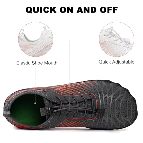 Image of Orgone Hike Footwear Barefoot Shoes Womens Mens, Pro Water Shoes Women Men Barefoot Hike Shoes Travel Shoes, Wide Toe Box Non-Slip Breathable Barefoot Shoes Dark Grey