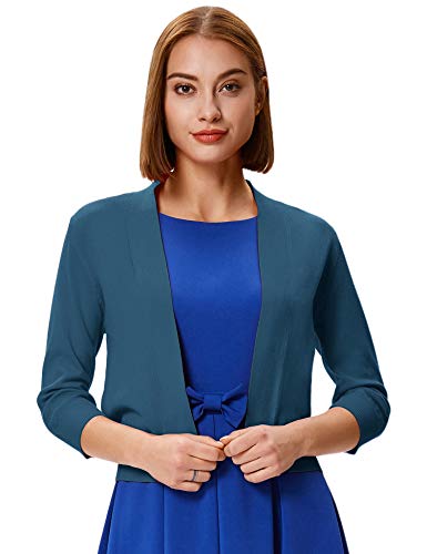 Image of GRACE KARIN Women Cardigan Sweaters Lightweight Knit Cropped Cardigans Trendy 3 /4 Sleeve Shrug Bolero S-3XL