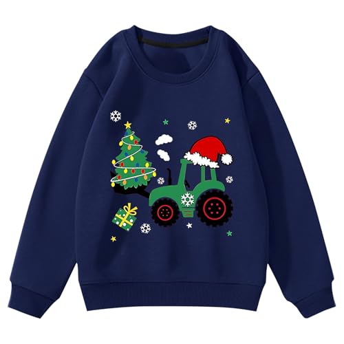 Generisch Kinder Pullover Weihnachten Süß Traktor Christbaum Print...