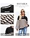 HEYTALALA Womens Oversized Striped Sweatshirts Y2K Long Sleeve Crewneck Sweater Color Block Drop Shoulder Loose Pullover Tops Black
