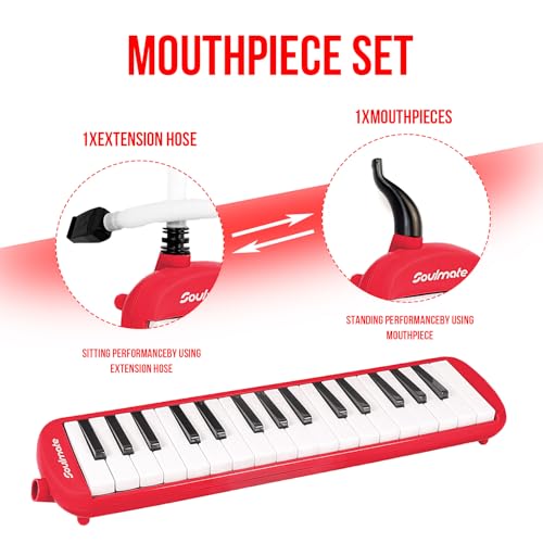image for Soulmate 32 Keys Melodica Instrument for Kids, Air Piano Keyboard Sopr