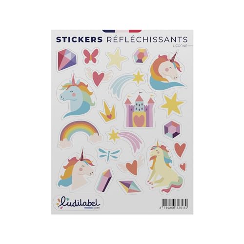 Ludilabel Stickers Réfléchissants Classe 1, Visible à 100m - pour Vélo, Trottinette et Casque - Licorne