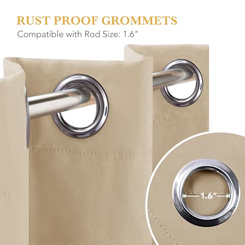 Image of RYB HOME Blackout Thermal Insulated Curtains, Portable Curtain for Sliding Glass Door /Storage /Space Room Divider, Large Window Treatment Room Divider Panel, W80 x L84, Biscotti Beige, 1 Panel