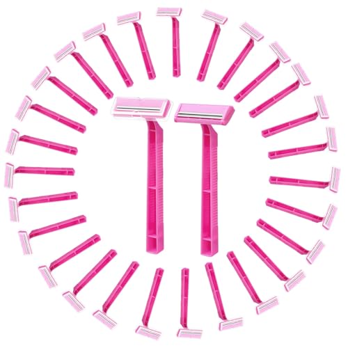 女性用使い捨てカミソリ 60個 ツインブレード シェービングカミソリ ピンク ステンレススチール 女性用 使い捨てカミソリ 男女兼用 キャンプ 旅行 自宅用