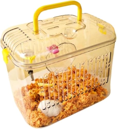 FUMAOYU ハムスター キャリーケージ ルーミィ 透明アクリル製 大容量 通気性 給水器付き お出かけ用 通院・帰省・避難に 丈夫でお掃除簡単 初心者セット (B)