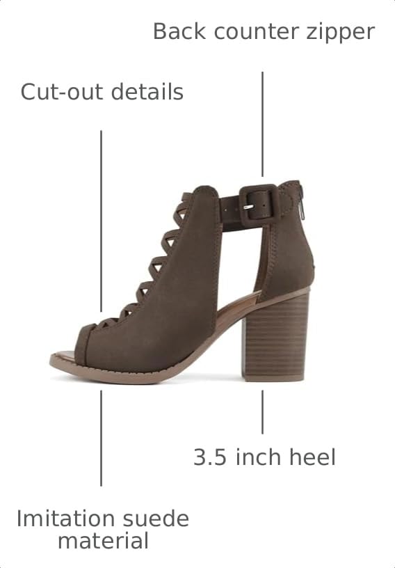 Image of Soda Aran ~ Women Open Toe Crisscross Straps Back Zipper High Heel Fashion Sandal with Adjustable Ankle Strap