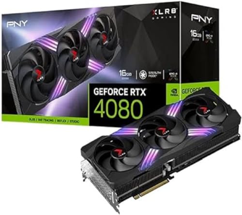 PNY Carte Graphique Nvidia GeForce RTX 4080 XLR8 Gaming Verto Epic-X 16Go, (VCG408016TFXXPB1)