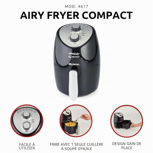 Friteuse sans huile Ariete compacte pour manger sain sans odeur de friture