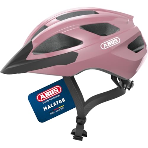 ABUS Rennradhelm Macator - sportiver Fahrradhelm für Einsteiger - auch für Zopfträger/-innen - für Damen und Herren - Rosa Glänzend, Größe L