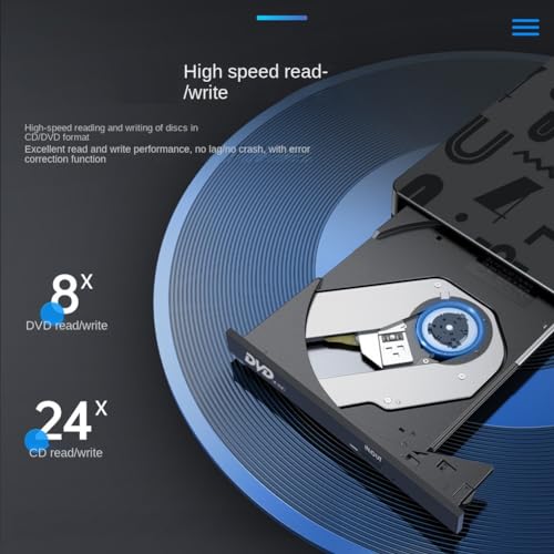 Graveur CD multifonction externe USB 3.0 rapide pour PC et Mac - 2