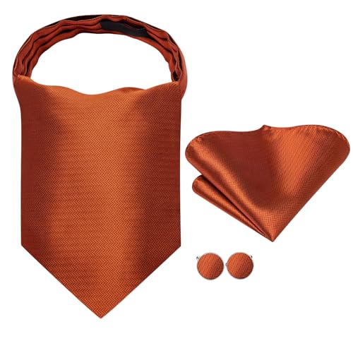 Image of Dubulle Paisley Floral Ascot for Men Self Tie Mens Cravat and Pocket Square Cufflinks Wedding