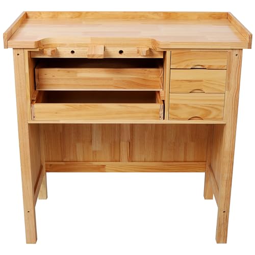 FUCIHOMA Jewelry Workbench, Heavy Duty Solid Wood Jewelers