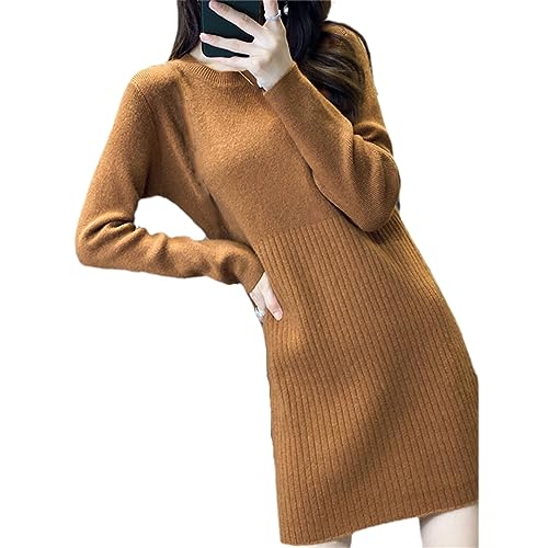 Autumn Winter Wool Thicken Sweater Dress Warm Knit Pullovers Long Sleeve Dresses
