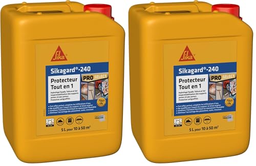 SIKA - Protection hydrofuge façade/mur/toiture et sol - Sikagard 240 Protecteur Tout en 1 - Intérieur et Extérieur - Prêt à l'emploi - Réduit...