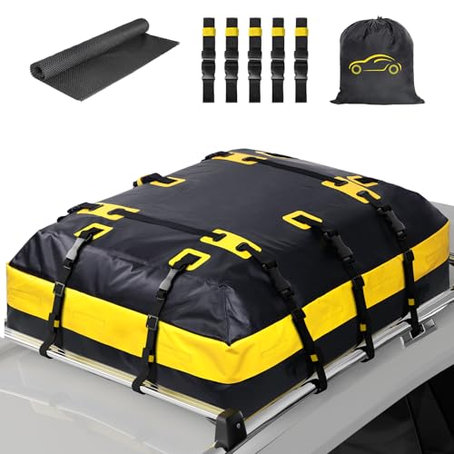 ISOPHO Cofre Techo Coche 566L Portaequipajes, Maletero Techo Coche, Bolsa de Techo de PVC Impermeable y Engrosado, baúl de Techo con Alfombrilla Antideslizante