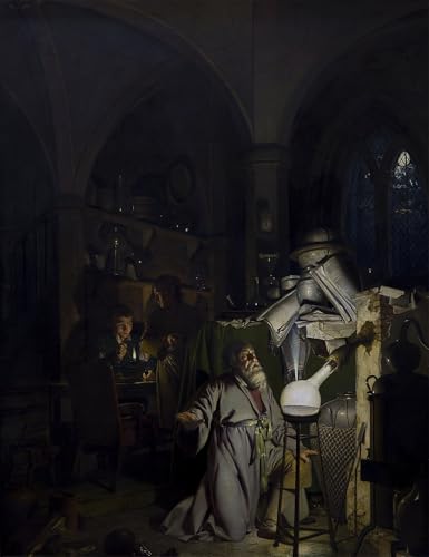 Toile l'Alchimiste Wright of Derby pour une décoration de salon mystique