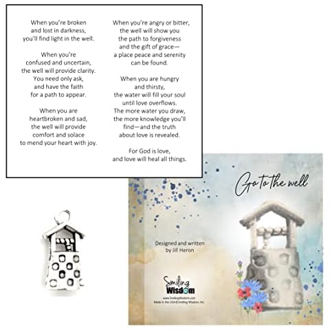 Smiling Wisdom - 30 Bulk Gift Sets - Go To the Well - Spiritual Empowering Inspirational Mini Appreciation Cards, Bags, 3D Metal Keepsake Gifts - 90 Pcs -Silver Well Cover