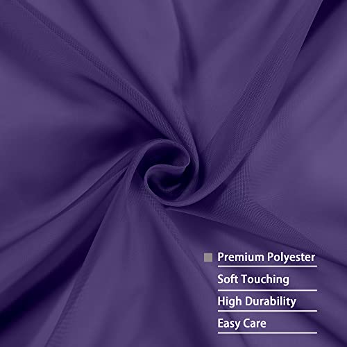 Image of OWENIE Purple Sheer Curtains 96 Inch Length, Elegant Sheer Curtains for Bedroom, Window Voile Sheer Curtain Panels /Drapes /Treatment for Living Room, 2Pcs, Each 42 inch W x 96 inch L