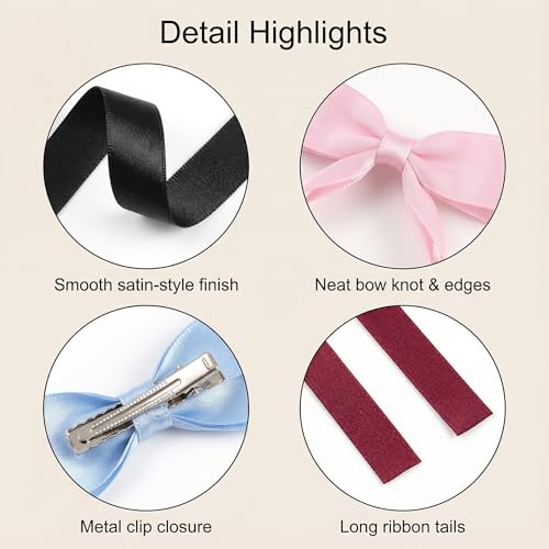 10PCS Pinzas de Satinado con Lazo para Niñas y Mujeres miniatura 3