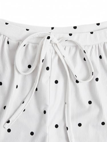 Image of MakeMeChic Women's Pajama Bottoms Floral Print Tie Front Micro Short Side Slit Summer Lounge Shorts