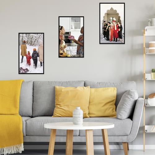 Image of JCJMY 14x24 Picture Frame Black for Poster Photo Picture, Horizontal and Vertical Formats for Wall Hanging, 14 x 24 Wall Gallery Poster Photo Frame for 14 by 24 Photos Posters, Black