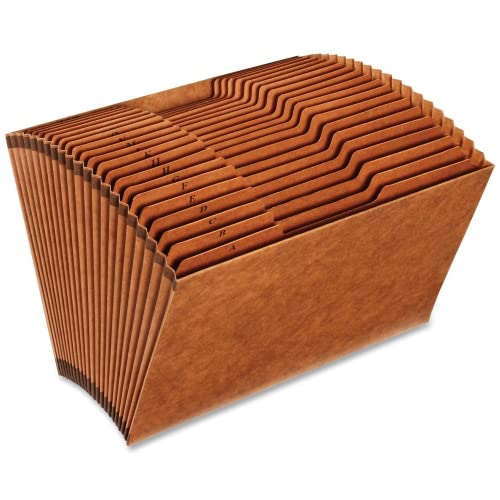 1Intheoffice Expanding File Folder Organizer, Accordion Folder With Flap, A-Z File Organizer Legal Size, Brown #TOP11