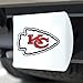 FANMATS 43411 NFL - Kansas City Chiefs Color Hitch Cover - White with Metal Chrome 3D Logo Emblem – Easy Installation on Truck, SUV, Car - Ideal Gift for Die Hard NFL Fan