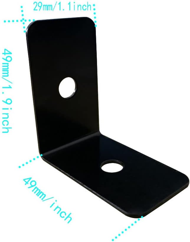 4 Pcs Black Metal Corner Protector, Decorative Right Angle Corner Brackets for Furniture, Table, Wood Boxes, Barn Door, Wood Frame, Trunk, Desk, Box - Guards Edge Cover