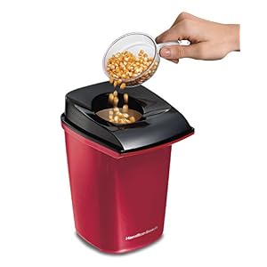 Hamilton Beach Electric Hot Air Popcorn Popper, Healthy Snack, Makes up to 18 Cups, Red (73400) Hamilton Beach Electric Hot Air Popcorn Popper Healthy Snack Makes up to 18 Cups Red 73400