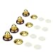 LAMPTOP 4 PCS Golden-Plated Speaker Spikes, Speaker Stands CD Audio Subwoofer Amplifier Turntable Isolation Feet Solid Brass Cone Isolator Brass Base Pads Shockproof Mats with Double-Sided Adhesive