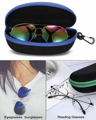 Image of AT TECH Zipper Hook Cases /Cover /Pouch For Eyewear,Sunglasses,Spectacles & Goggles For Men & Women. (Qty. - 1 Pcs.) (Orange zip)