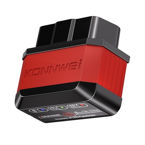 KONNWEI OBD2 Scanner Bluetooth 5.2,Wireless Auto Fixd Car Diagnostic Tool?Works with iOS/Android?Car Check Engine Car Code Reader, Clear Error Code ?Performance Test ?Applicable to 99% of Cars